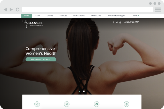 screenshot of ob gyn website design