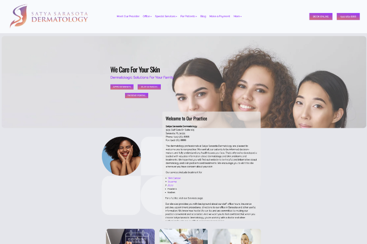 Best medical websites for a women's health clinic that highlights branding elements.