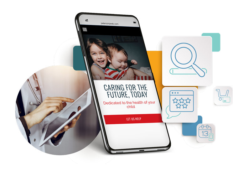 Mobile app for by a healthcare digital marketing agency featuring two children.