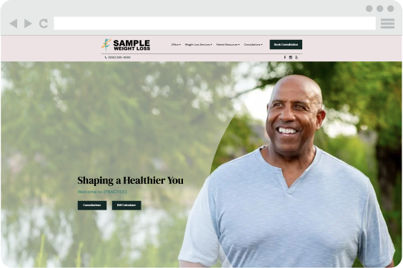 Weight loss website developed by a healthcare digital marketing agency.